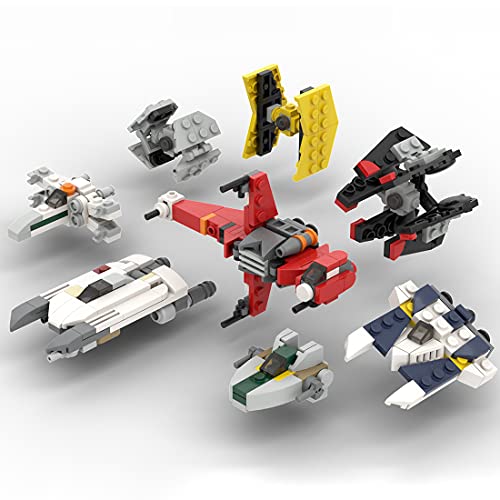 WWEI Maqueta de nave espacial Rebel de Star Wars, modelo TIE Fighter & TIE Defender & Mandalorian Fighter & R-22 Spearhead juguete, 368 bloques de montaje compatibles con Lego