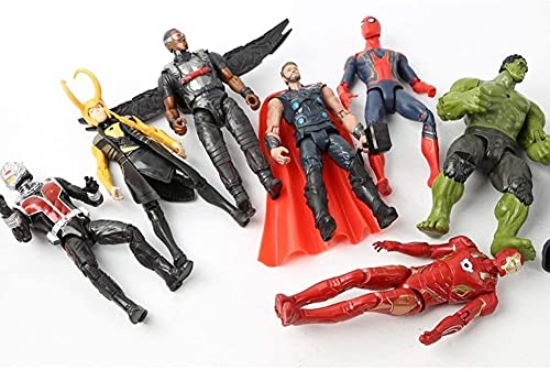 WXFQX Avengers Infinity War Figura Set Spiderman Loki Ant-Man Hulkbuster Black Panther Vision War Machine PVC Action Figuras Niños Juguetes Regalos para niños (Color : 20pcs)