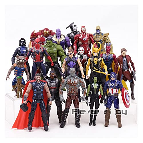 WXFQX Avengers Infinity War Figura Set Spiderman Loki Ant-Man Hulkbuster Black Panther Vision War Machine PVC Action Figuras Niños Juguetes Regalos para niños (Color : 20pcs)