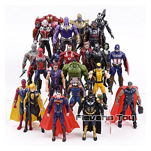 WXFQY Regalos para niños Avengers Infinity War Figura Set Spiderman Loki Ant-Man Hulkbuster Black Panther Vision War Machine PVC Action Figuras Niños Juguetes (Color : 24pcs)