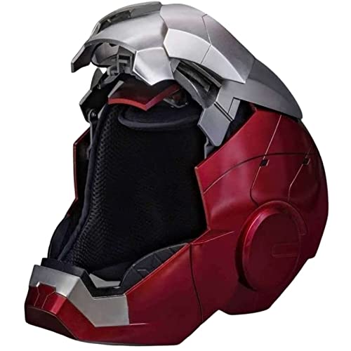 WXHJM 1 / 1MK5 de Acción en Vivo de Control de Voz Casco de La Máscara de Iron Man,con Base de Siete Colores,Apertura Manual/Cierre/Modelo Portátil de Control Remoto,Helmet,One Size