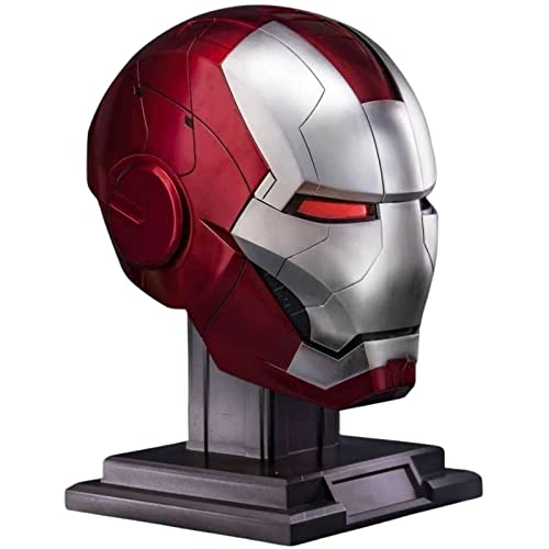 WXHJM 1 / 1MK5 de Acción en Vivo de Control de Voz Casco de La Máscara de Iron Man,con Base de Siete Colores,Apertura Manual/Cierre/Modelo Portátil de Control Remoto,Helmet,One Size