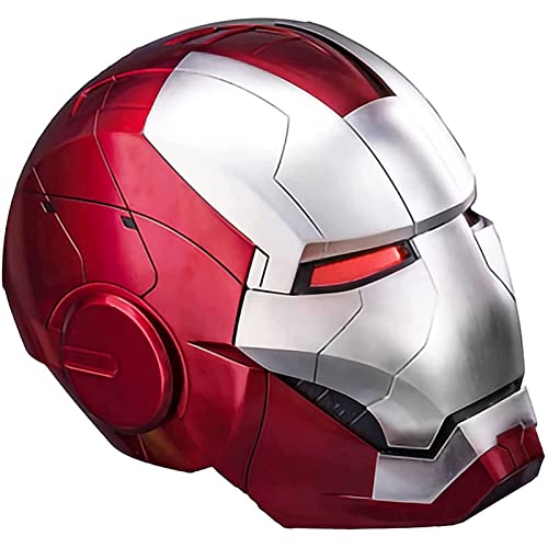 WXHJM 1/1 MK5 Casco de La Máscara de Iron Man de Acción en Vivo de Control de Voz,Modelo ​Portátil Película de Halloween Cosplay,One Size