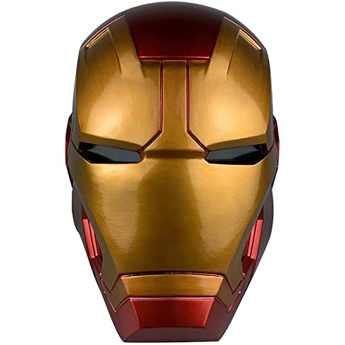 WXHJM Avengers Marvel Legends Iron Man Máscara,1/1 Iron Man Casco Máscara Luminosa,Película de Halloween Cosplay Accesorios de Disfraces