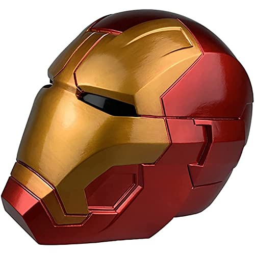 WXHJM Avengers Marvel Legends Iron Man Máscara,1/1 Iron Man Casco Máscara Luminosa,Película de Halloween Cosplay Accesorios de Disfraces