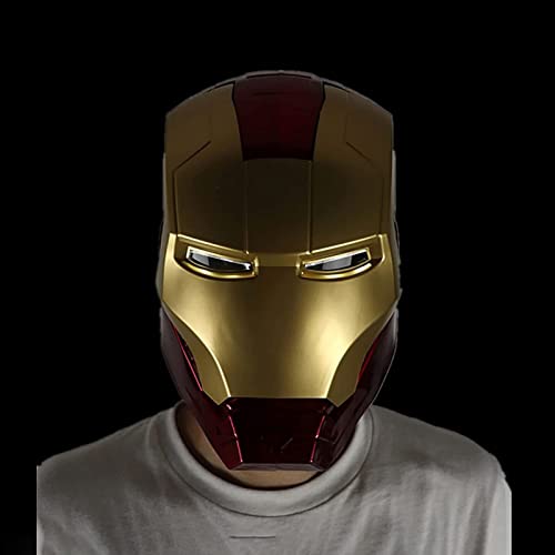 WXHJM Casco de Iron Man de Los Vengadores de Marvel Legends Iron Man Casco Máscara,Máscaras Luminosos Cascos de Halloween Cosplay Película Puntales,ABS