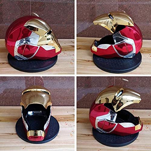 WXHJM Casco Iron Man de Carnaval,con Luz LED China de Control por Voz,1: 1 Relación Realista Altura Eléctrica Casco,para Halloween Cosplay Atrezzo,≤60Cm