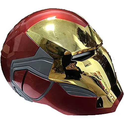 WXHJM Casco Iron Man de Carnaval,con Luz LED China de Control por Voz,1: 1 Relación Realista Altura Eléctrica Casco,para Halloween Cosplay Atrezzo,≤60Cm