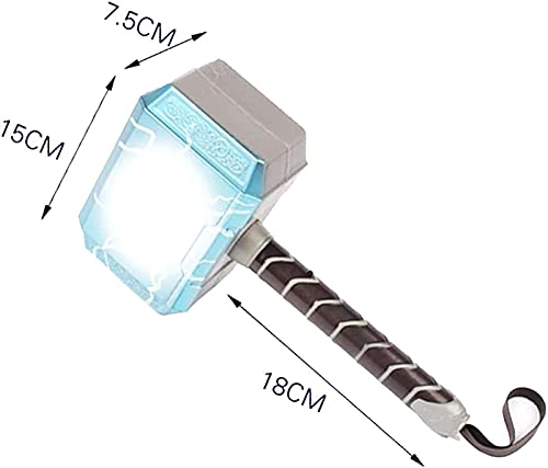 WXHJM Juguete Martillo de Thor,Thor's Hammer con Luz LED Escuchar El Sonido,Héroe Martillo de Thor Martillo de Trueno,Puntales Vengadores Héroe de Thor para Niños