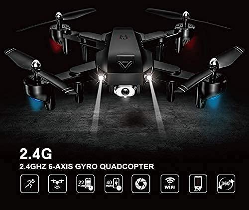 WYZXR Mipan Drone con cámara Dual para Adultos, Drone de Cuatro Ejes Gesto Fotografía aérea Control Remoto Plano Óptico 4K Drone Plegable 720P / 1080P HD