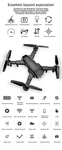 WYZXR Mipan Drone con cámara Dual para Adultos, Drone de Cuatro Ejes Gesto Fotografía aérea Control Remoto Plano Óptico 4K Drone Plegable 720P / 1080P HD