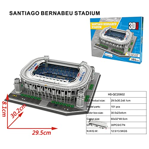 X-Toy Santiago Bernabéu Estadio Jigsaw Puzzle Modelo, fanáticos Juguetes y Regalos, 11.6 × 11.9 × 3.2 Pulgadas