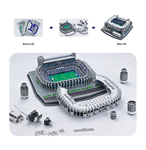 X-Toy Santiago Bernabéu Estadio Jigsaw Puzzle Modelo, fanáticos Juguetes y Regalos, 11.6 × 11.9 × 3.2 Pulgadas