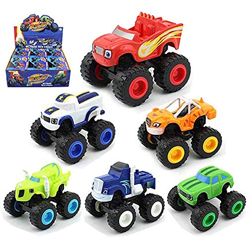 XBR 6 Pack de Juguetes para niños y Monster Machines Super Stunts Blaze Kids Truck Car Regalo para niños en cumpleaños Navidad Toys Juguetes para niños de 1 2 3 años Juego