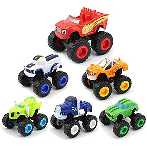 XBR 6 Pack de Juguetes para niños y Monster Machines Super Stunts Blaze Kids Truck Car Regalo para niños en cumpleaños Navidad Toys Juguetes para niños de 1 2 3 años Juego