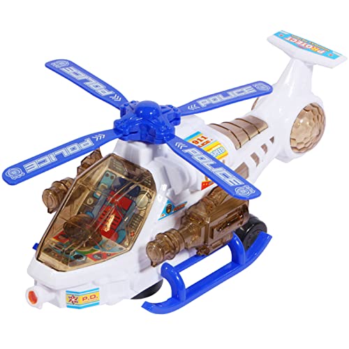 Xbshmw Avión de Niños Juguete, Iluminación Eléctrica, Efecto de Sonido, Modelo de Helicóptero de Simulación, Avión de Pasajeros Terrestre para Niños y Niñas de 3 a 14 años,White Blue,26 × 21cm