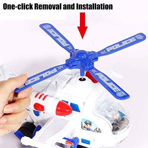 Xbshmw Avión de Niños Juguete, Iluminación Eléctrica, Efecto de Sonido, Modelo de Helicóptero de Simulación, Avión de Pasajeros Terrestre para Niños y Niñas de 3 a 14 años,White Blue,26 × 21cm