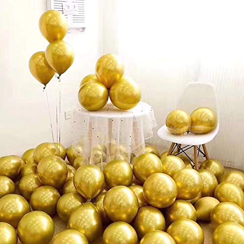 XGzhsa Globos de fiesta metalizados, Globos de látex helio, Paquete de 50 piezas Globos decorativos metálicos para fiesta Cumpleaños Aniversario Boda Graduación Navidad Año Nuevo (Color de mezcla)