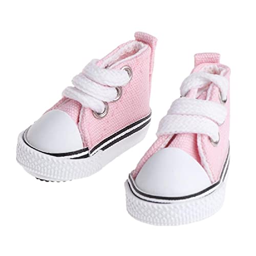 XIANGBEI Zapatos de muñeca de 5 cm, accesorios de tela, juguete de verano, mini zapatillas deportivas, botas de mezclilla, muñecas de bebé realistas