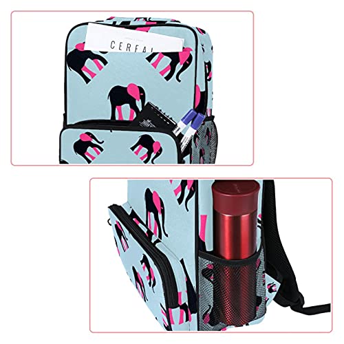 Xingruyun Mochila infantil Elefante negro hembra Mochila escolar impermeable Bolsa para la escuela Casual mochila de viaje Para niños y niñas 36.5x29x12 cm