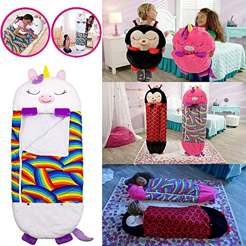 XINH Sleeping Bag Kids, Saco de Dormir Infantil con Almohada, 2 en 1 Plegable al Estilo Animal para excursiones, Camping, Viajes.