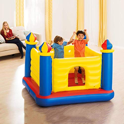 XQWERJ Castillos hinchables Juguete para niños Trampolín Juguete Que rebota en el Interior Zona de Juegos para niños en el Interior Parque de Atracciones Inflable Plegable para el hogar