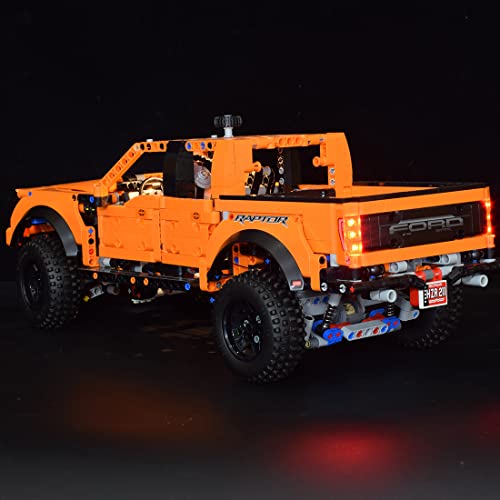 Xshion Kit de iluminación LED con mando a distancia compatible con Lego 42126 Ford F-150 Raptor, alimentación por USB y caja de pilas, 42126 juego de luces LED (no modelo)