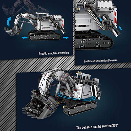 XTOP Technics - Excavadora de orugas con control remoto, 4062 piezas RC Excavadora de vehículos de construcción con motores, compatible con Lego Technic