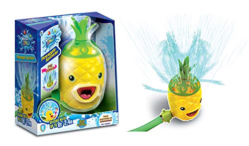 Xtrem Toys- Agua Diversión aspersor de piña para niños a Partir de 3 años, Ideal, Verano, Simplemente conéctalo a la Manguera de jardín, Color Amarillo, Verde (00330)