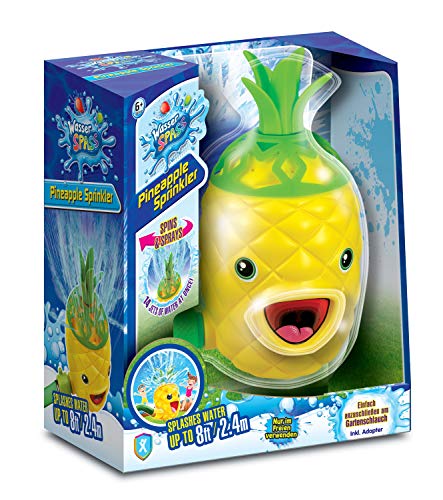 Xtrem Toys- Agua Diversión aspersor de piña para niños a Partir de 3 años, Ideal, Verano, Simplemente conéctalo a la Manguera de jardín, Color Amarillo, Verde (00330)