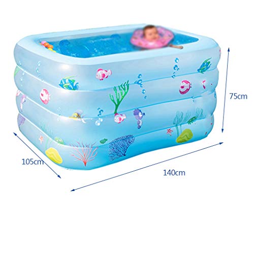 XuzgHA Natación XUZG Piscina Azul Transparente Inflable, Plegable Piscina Casa Pequeño Patologo, Ducha Bucket Bañera Bebé Flotante Drifter Piscina Parque Acuático Familiar, 140 cm