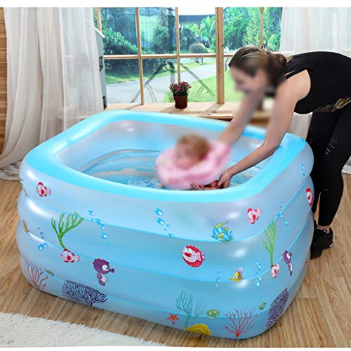 XuzgHA Natación XUZG Piscina Azul Transparente Inflable, Plegable Piscina Casa Pequeño Patologo, Ducha Bucket Bañera Bebé Flotante Drifter Piscina Parque Acuático Familiar, 140 cm