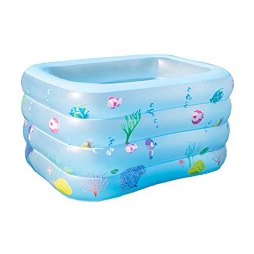 XuzgHA Natación XUZG Piscina Azul Transparente Inflable, Plegable Piscina Casa Pequeño Patologo, Ducha Bucket Bañera Bebé Flotante Drifter Piscina Parque Acuático Familiar, 140 cm