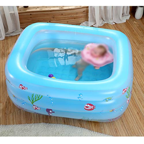 XuzgHA Natación XUZG Piscina Azul Transparente Inflable, Plegable Piscina Casa Pequeño Patologo, Ducha Bucket Bañera Bebé Flotante Drifter Piscina Parque Acuático Familiar, 140 cm