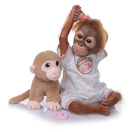 XWZ Muñeca Reborn De 22 Pulgadas Monkey Boy, Pintura Detallada Hecha A Mano, Mono Bebé Recién Nacido, Muñeca Coleccionable, Regalo para Niños