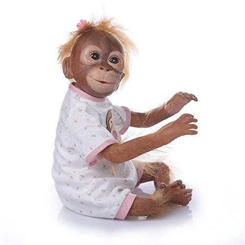 XWZ Muñeca Reborn De 22 Pulgadas Monkey Boy, Pintura Detallada Hecha A Mano, Mono Bebé Recién Nacido, Muñeca Coleccionable, Regalo para Niños