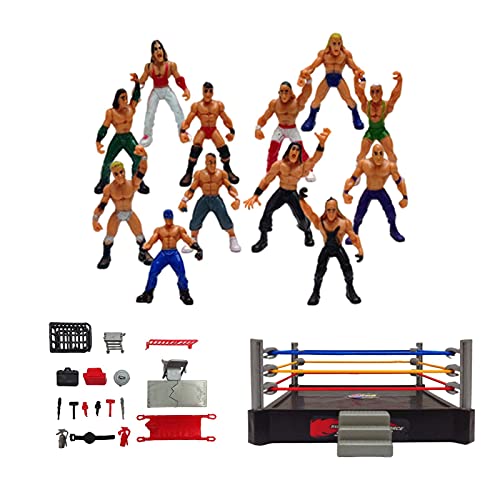 yahede Juguetes Completos De Lucha Libre Juguetes De Lucha para Niños, Juguetes De Lucha,Divertido Juego De Anillos De Lucha, Juguetes para Niños, Juego De Figuras De Luchador, Regalo para Positive