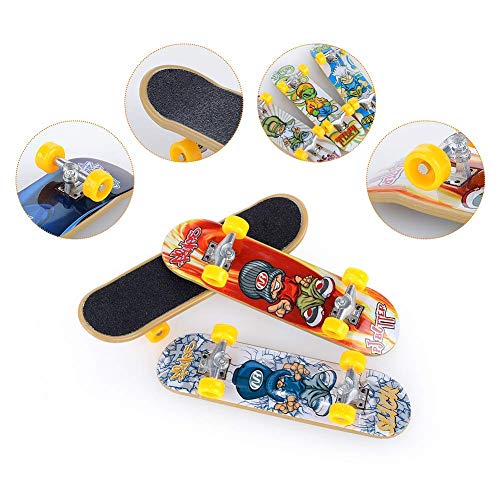 Yapda Finger Skateboards, 5PCS Mini Diapasón Patineta de Dedos Monopatines de Juguete para Dedos para Niños Juguete Regalo de Cumpleaños Favores de Fiesta (Patrón Al Azar)