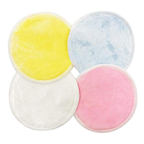 YCX 20 Discos absorbentes Lavables, Protectores de Lactancia Maquillaje Cojines de Lactancia de bambú orgánicos Dos Capas removedor de algodón de Fibra de bambú Lavable,Natural