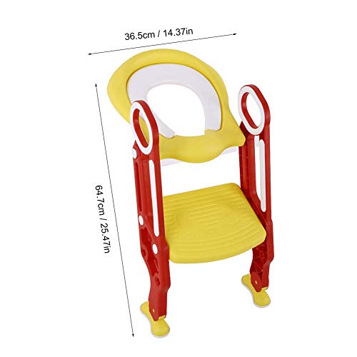 YCX Orinal Aprendizaje con escaleras Niños Asiento del Inodoro Ajustable, con Escalera WC aseos Orinal Entrenador para niño y niña,Amarillo