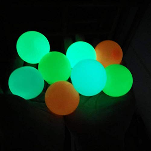 YDLYA 8 Piezas 45 mm luminiscencia descompresión estrés Bola pegajosa Bola Fluorescente Bolas de Pared para Adultos niños, Pelota de liberación de presión, Squash Fluorescente para niños y Adultos