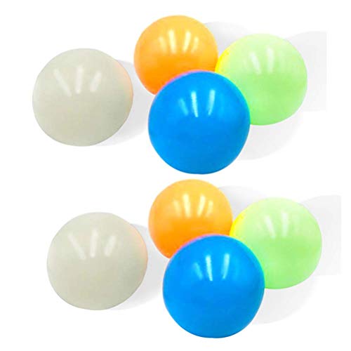 YDLYA 8 Piezas 45 mm luminiscencia descompresión estrés Bola pegajosa Bola Fluorescente Bolas de Pared para Adultos niños, Pelota de liberación de presión, Squash Fluorescente para niños y Adultos