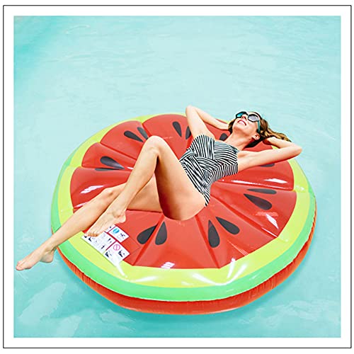 Yeah-hhi Hamaca de Flotador de Piscina Inflable Agua de natación Diversión Flotadores Accesorios Juguetes de Agua Divertidos para Piscina, Lago, al Aire Libre, Playa,Watermelon,140cm