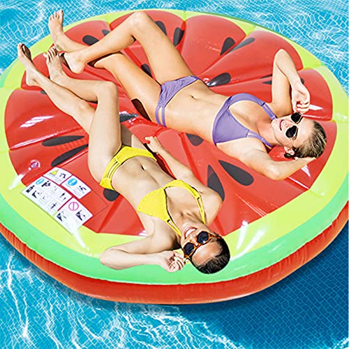 Yeah-hhi Hamaca de Flotador de Piscina Inflable Agua de natación Diversión Flotadores Accesorios Juguetes de Agua Divertidos para Piscina, Lago, al Aire Libre, Playa,Watermelon,140cm