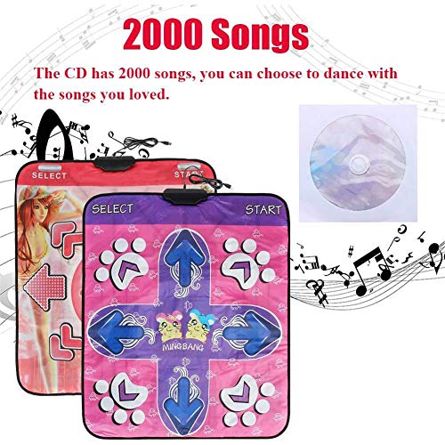 YFDD con 2000 Canciones CD con los Controladores Antideslizante de la Danza del Paso de Mat USB del Ordenador cojín de la Danza for la PC TV AV Video Juego Hogar aijia (Color : Purple)