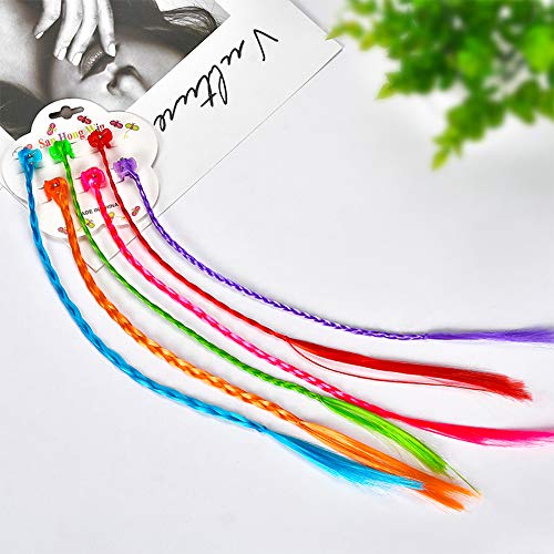 YGSAT 24pcs de Cabello Trenzado de Nylon Extensiones de Trenzas de Cabello para Accesorios de Fiesta de Cumpleaños y Accesorios para el Cabello para Niños/6 Colores