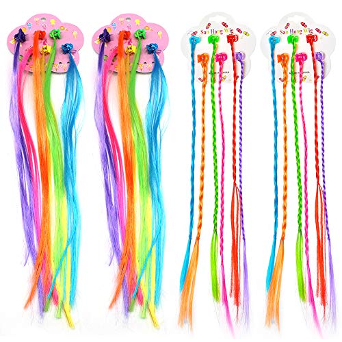 YGSAT 24pcs de Cabello Trenzado de Nylon Extensiones de Trenzas de Cabello para Accesorios de Fiesta de Cumpleaños y Accesorios para el Cabello para Niños/6 Colores