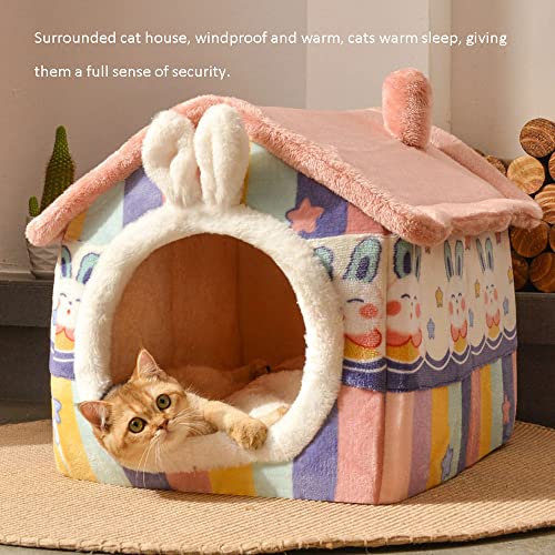 YHSW Tienda de campaña para Mascotas Cama Cueva Gatos/Perros pequeños,2 en 1 Casa Cama con cojín extraíble y Lavable,Erizo,Conejillo Indias,Chinchilla,Ardilla,Gato （S）