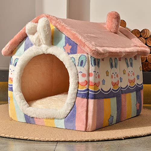 YHSW Tienda de campaña para Mascotas Cama Cueva Gatos/Perros pequeños,2 en 1 Casa Cama con cojín extraíble y Lavable,Erizo,Conejillo Indias,Chinchilla,Ardilla,Gato （S）