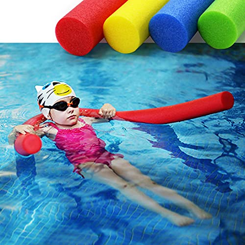 Yiifunglong Fideos flotantes para piscina, tubo de espuma de fideos de piscina, bastón de flotación multifuncional para piscina roja de 6 cm